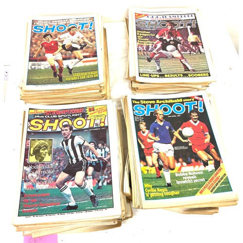 222 - Large selection of Vintage Shoot football magazines