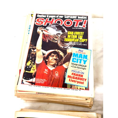 222 - Large selection of Vintage Shoot football magazines