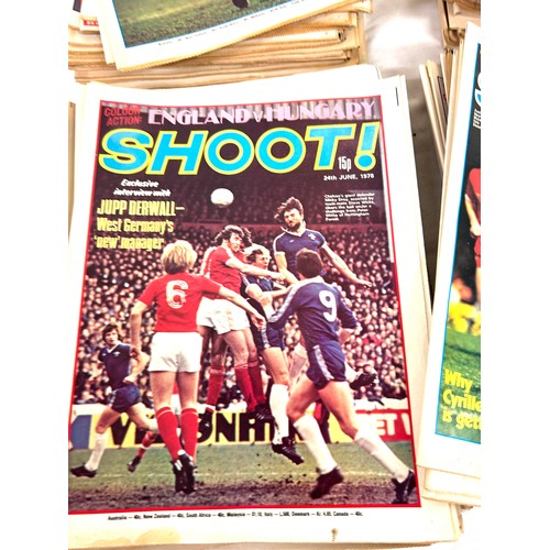 222 - Large selection of Vintage Shoot football magazines