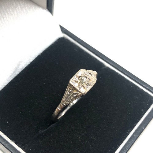 156 - 9ct gold antique old cut diamond solitaire cathedral setting ring (2.3g)