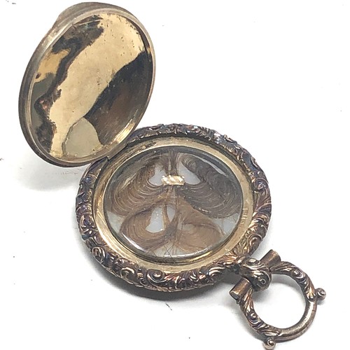 170 - 9ct gold antique mourning hairwork locket (18.4g)