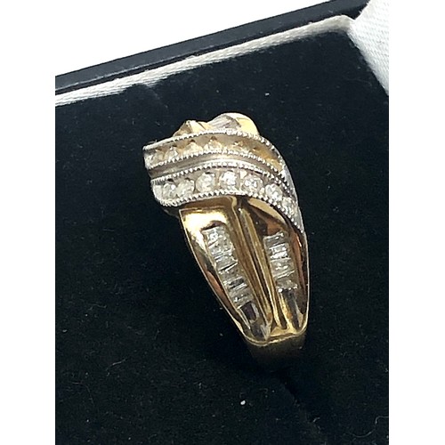 143 - 14ct gold vintage diamond dress ring (4.1g)