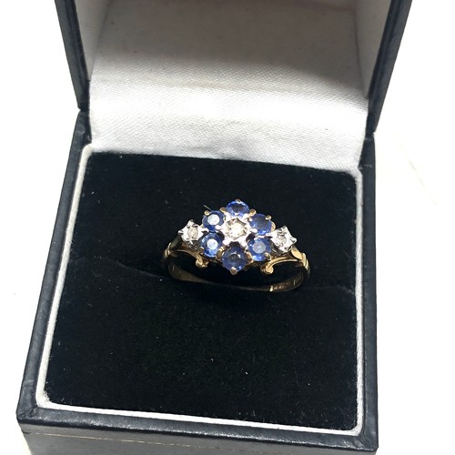 135 - 9ct gold tanzanite & diamond dress ring (2.2g)