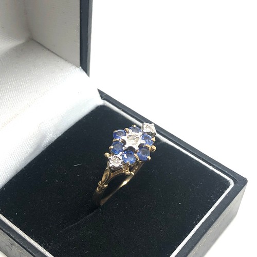 135 - 9ct gold tanzanite & diamond dress ring (2.2g)