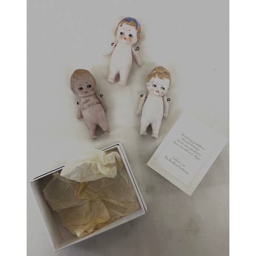 503 - Selection of 3 Antique pin jointed porcelain babies/ children (1 is damaged) approximate height of e... 