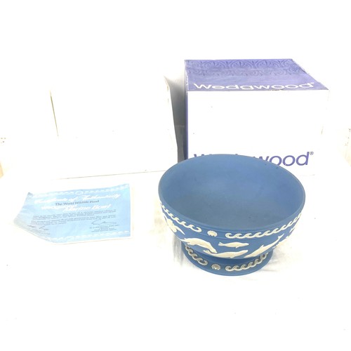 66 - Wedgwood Jasper pale blue conversation bowl with certificate and original box