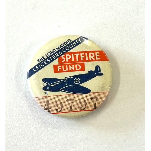 632 - Scarce WW2 military Leicester and County spitfire fund badge