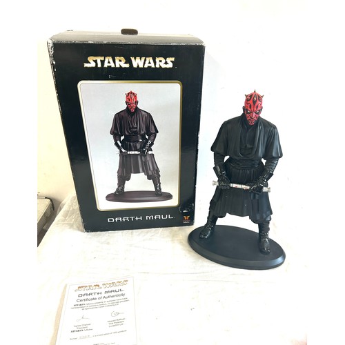 162 - Boxed Limited edition Star wars Darth Maul figure wity COA number 0367/1500