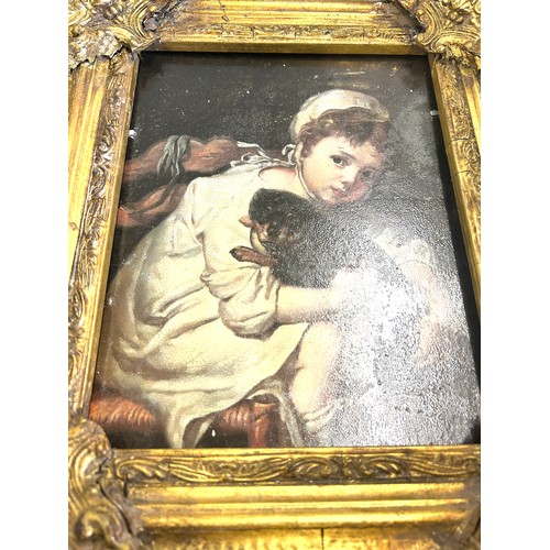 72 - Vintage gilt framed oil on board measures approx 19 inches tall by 16 inches wide