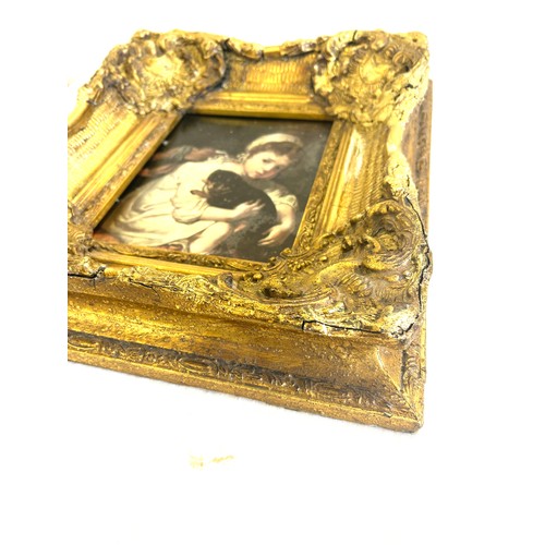 72 - Vintage gilt framed oil on board measures approx 19 inches tall by 16 inches wide