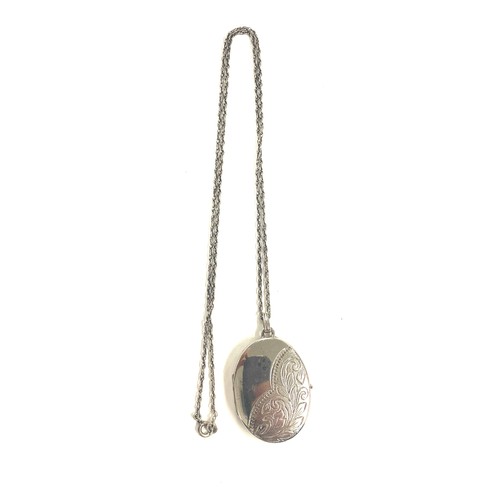 480 - Silver locket and chain