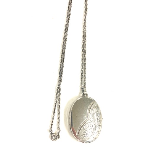 480 - Silver locket and chain