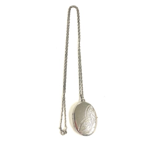 480 - Silver locket and chain