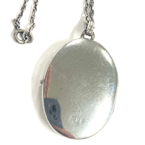 480 - Silver locket and chain