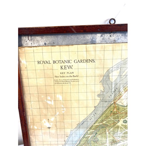 84 - Framed Royal Botanic gardens Kew key plan measures approx 16 inches tall 12 inches wide