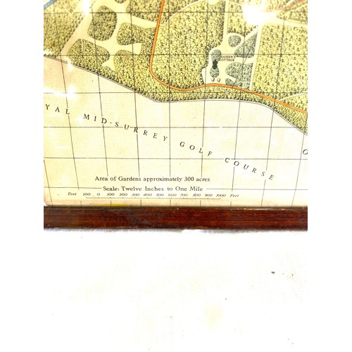 84 - Framed Royal Botanic gardens Kew key plan measures approx 16 inches tall 12 inches wide