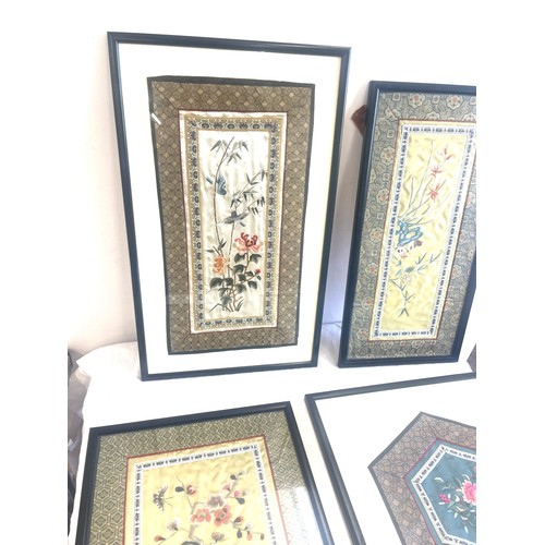 85 - Selection of framed embroidery largest measures 21 inches tall 12 inches wide