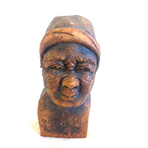 71 - Antique small terracotta female bust, approximate measurements: 8 inches