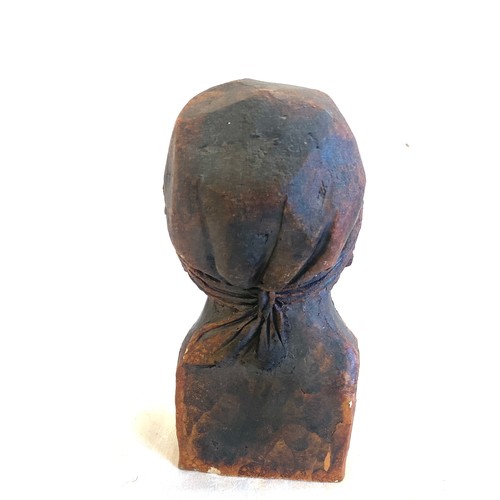 71 - Antique small terracotta female bust, approximate measurements: 8 inches