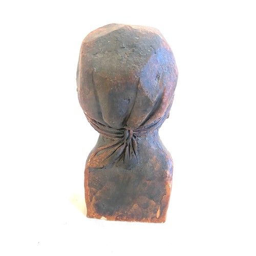 71 - Antique small terracotta female bust, approximate measurements: 8 inches