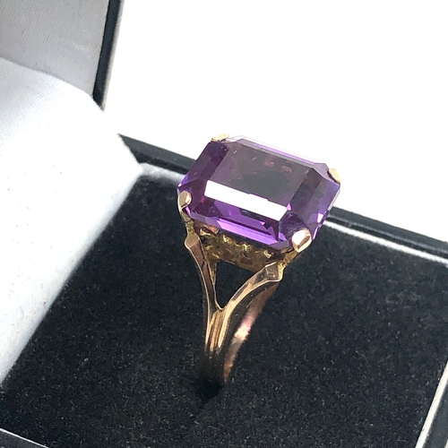 68 - 14ct gold amethyst statement ring weight 5.5g