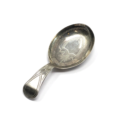 4 - Antique georgian silver tea caddy spoon solder mark to handle