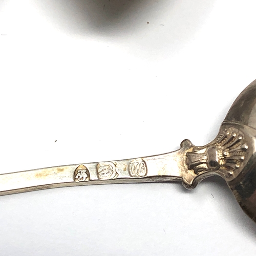 6 - 6 antique continental silver tea spoons & strainer
