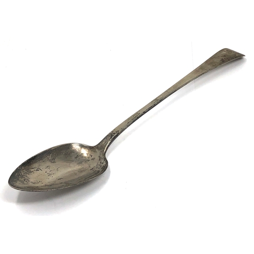 18 - Antique georgian silver basting spoon measures approx 30cm long London silver hallmarks