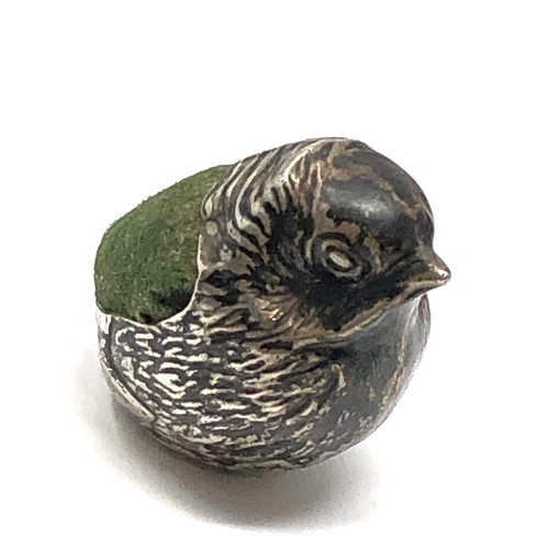 29 - Antique Silver Sampson Mordan chick pin cushion chester silver hallmarks