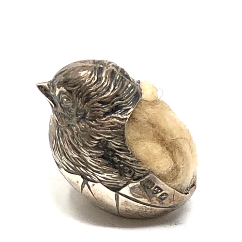 30 - Antique Silver Sampson Mordan chick pin cushion chester silver hallmarks
