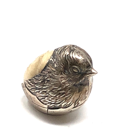 30 - Antique Silver Sampson Mordan chick pin cushion chester silver hallmarks