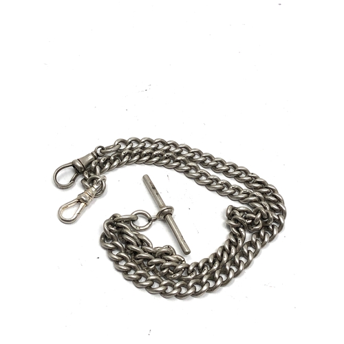 38 - Antique  silver double albert pocket watch chain weight approx 42g