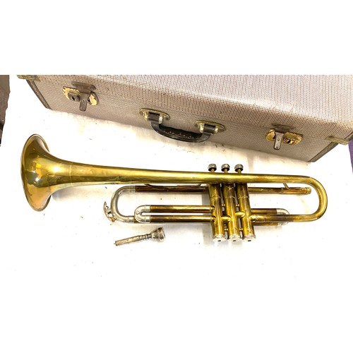 103 - Vintage cased Boosey & Hawkes ltd Limited trumpet with mouth piece