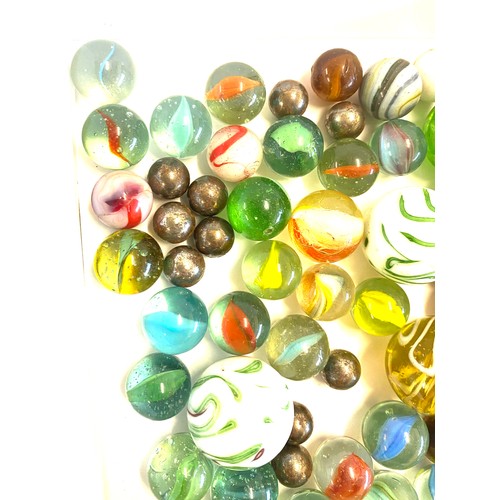 105 - Selection vintage marbles various sizes and detailing