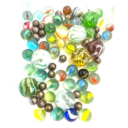 105 - Selection vintage marbles various sizes and detailing