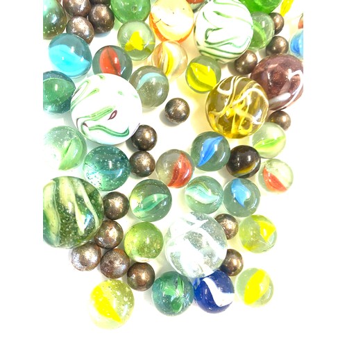 105 - Selection vintage marbles various sizes and detailing