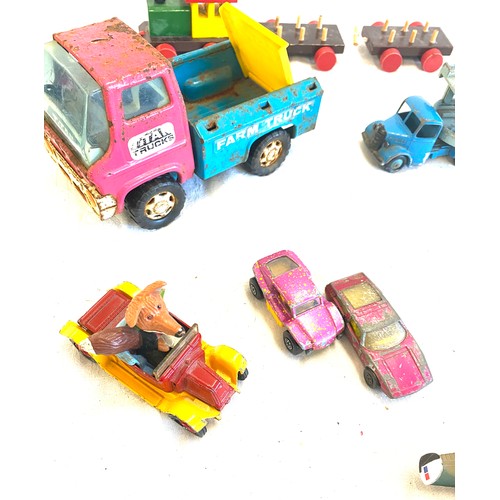 144 - Selection vintage Dinky and other tin toys to include Tri-ang mini highway, Dinky delivery service, ... 