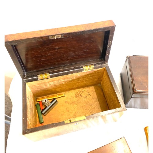 219 - Selection of vintage wooden boxes , picture frame, etc