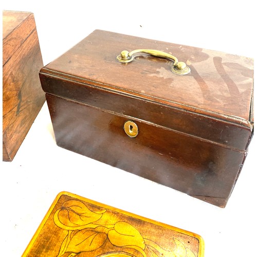 219 - Selection of vintage wooden boxes , picture frame, etc