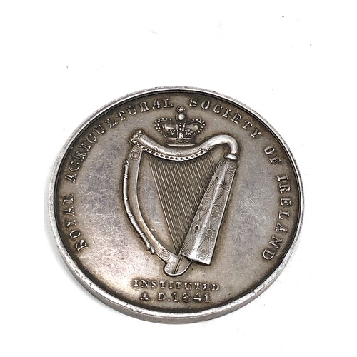 13 - Jones 1862 Irish silver royal agricultural society of ireland coleraine local farming medal to john ... 