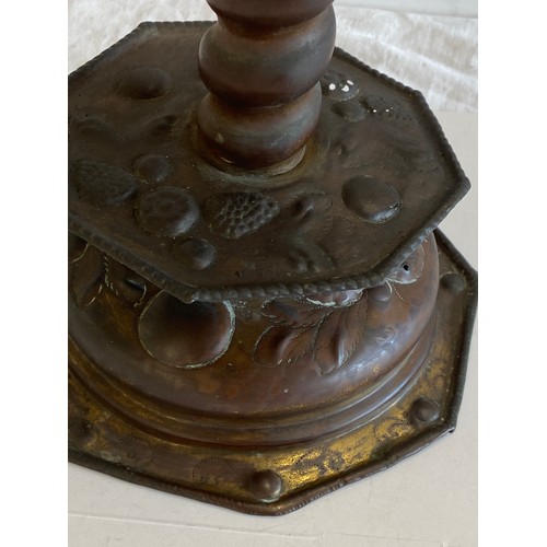 101 - Arts and Crafts copper candlestick, approximate measurements: Height 9 inches