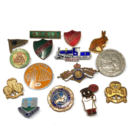 548 - Selection of vintage enamel badges