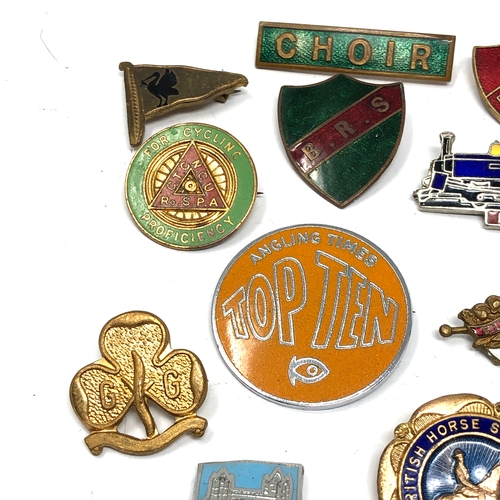 548 - Selection of vintage enamel badges