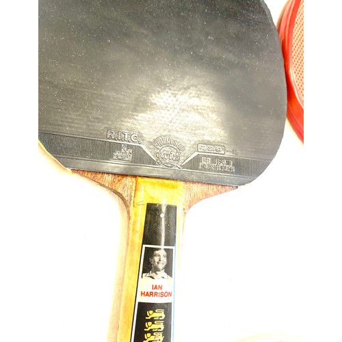 246 - Selection vintage and later ping pong  / table tennis bats to include Slazenger, Dunlop etc