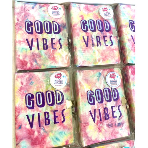 134 - 9 Brand new in packaging 3C4G Childrens 200 page locking journals , Good Vibes