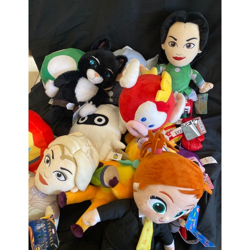 278 - Selection of character teddies all new with tags, to include Avengers, Mario etc