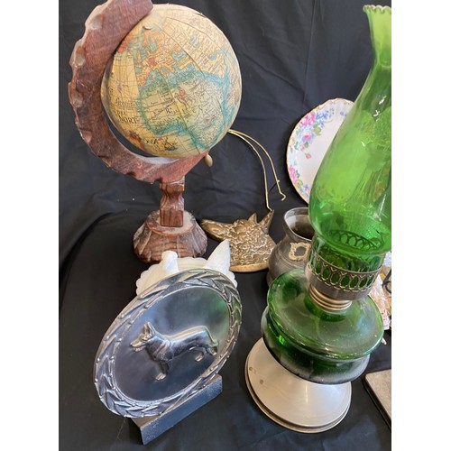 267 - Large selection of miscellaneous includes Ships decanter, Bells, oil lamps etc