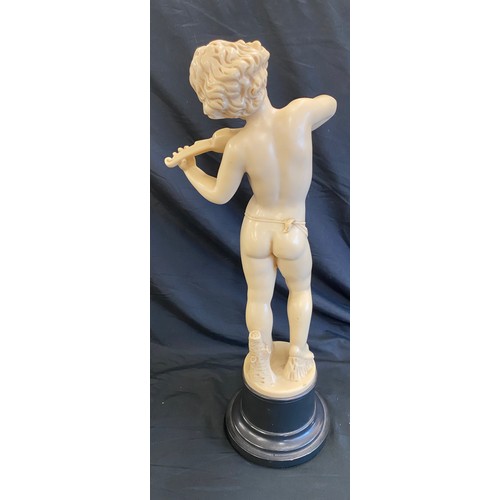 73 - Vintage resin Cherub on plinth, approximate height 22 inches