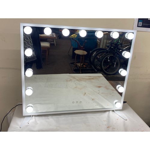 254 - Touch screen light up mirror, approximate measurements: Height 21 inches, Width 24 inches, working o... 