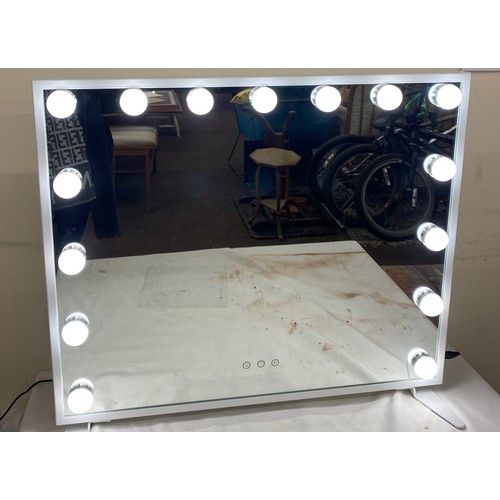 254 - Touch screen light up mirror, approximate measurements: Height 21 inches, Width 24 inches, working o... 